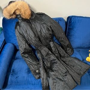 Black winter jacket with hood